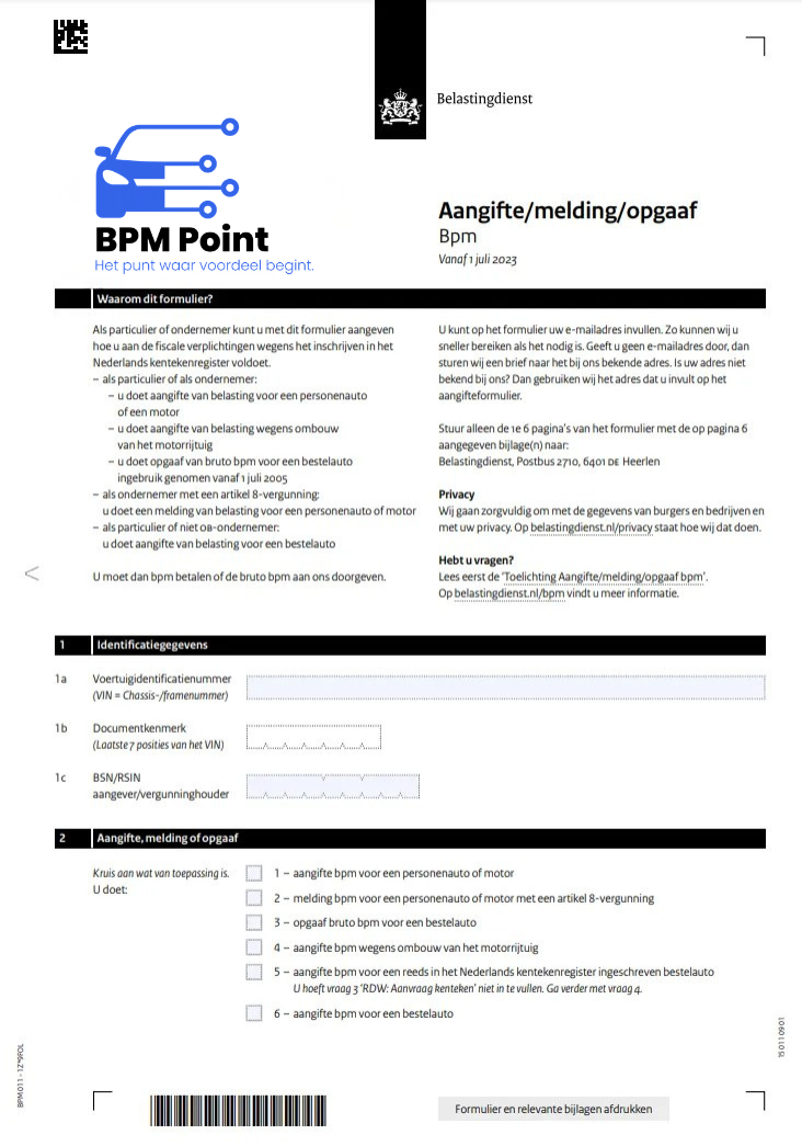 BPM Aangifte Proces
