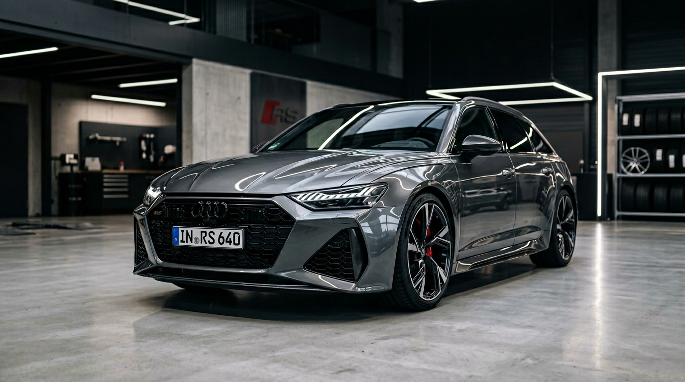 Grijze Audi RS6 Avant