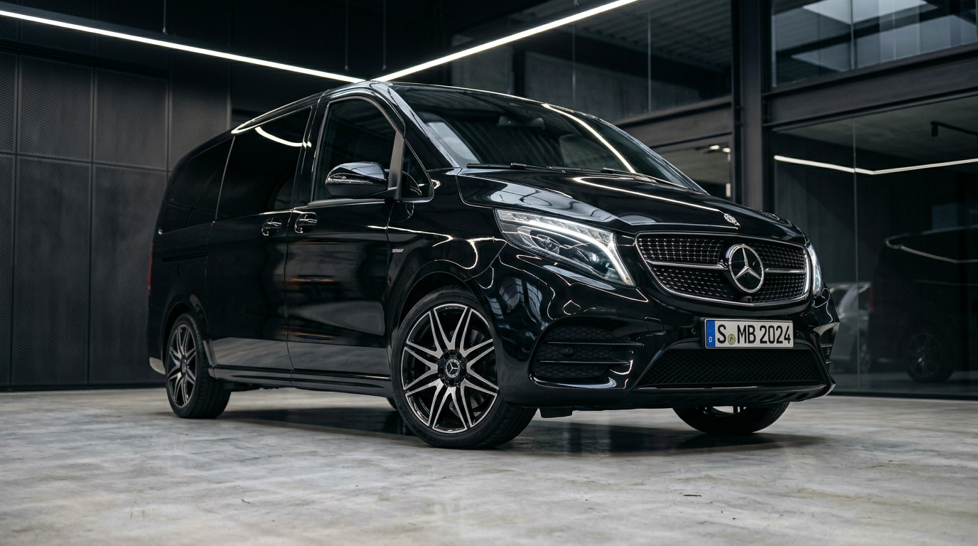 Zwarte Mercedes V-Klasse AMG